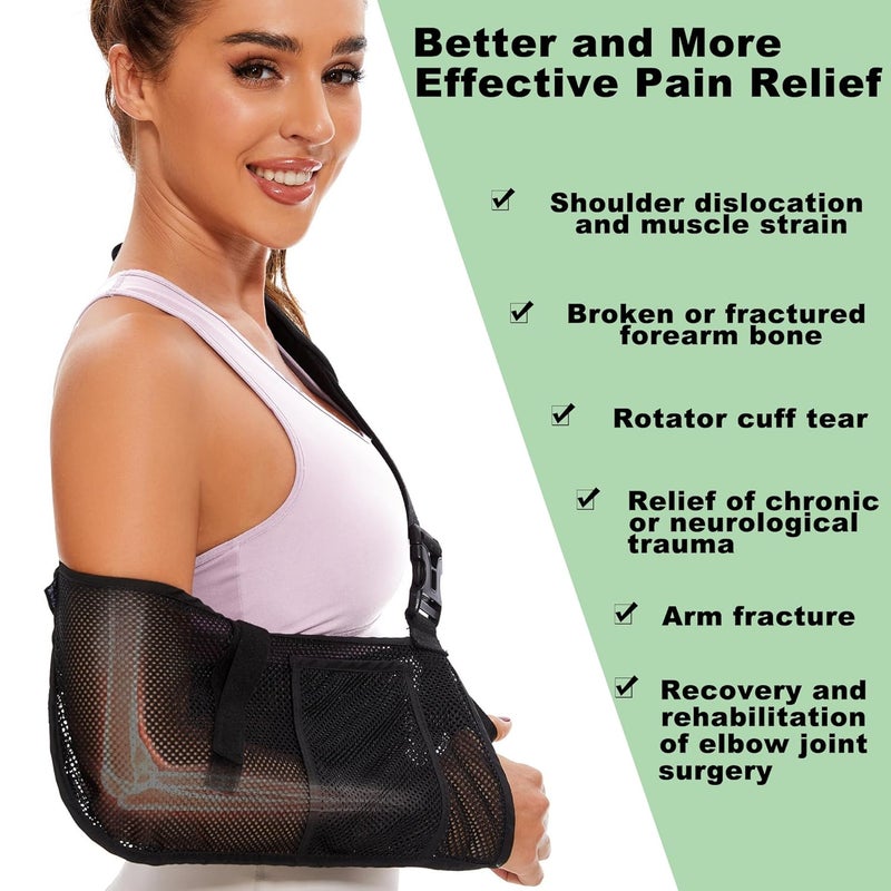 KONSEDIK Mesh Arm Sling - Medical Shoulder Sling for Shower - Adjustable Arm Brace,for Men Women Rotator Cuff Injury,Left Right Arm,Wrist, Elbow,Clavicle Fracture Post-Surgery(Medium) - Image 3